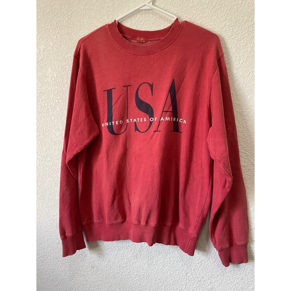John Galt Brandy Melville USA United States of America Red Sweatshirt OS‎